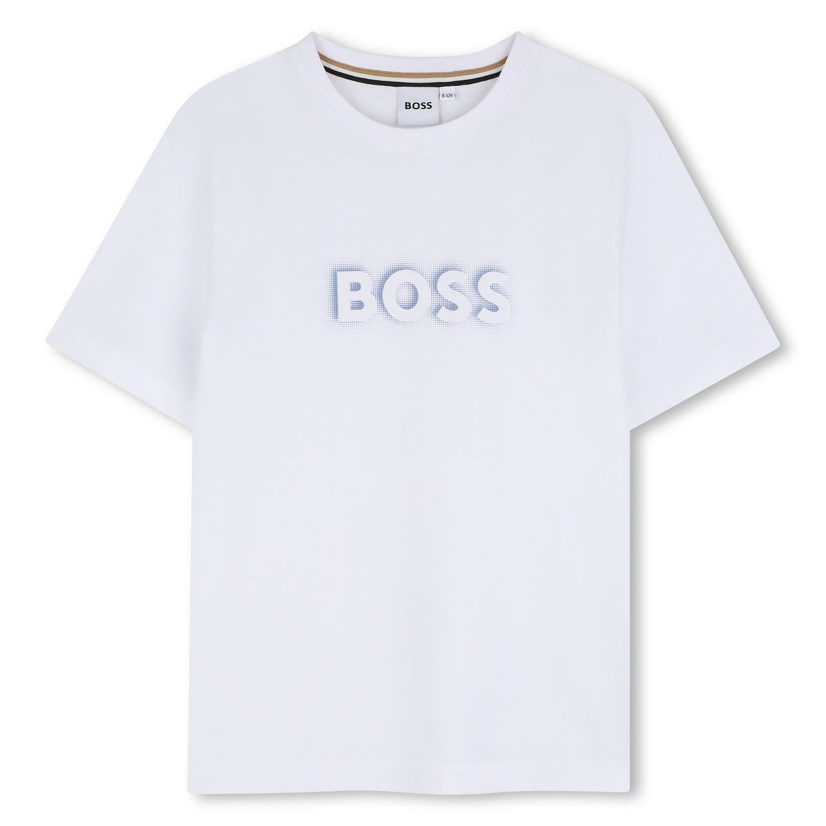Boys White Boss Print T-Shirt