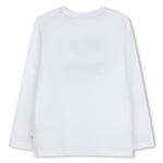 Boys White Graphic Long Sleeve T-Shirt