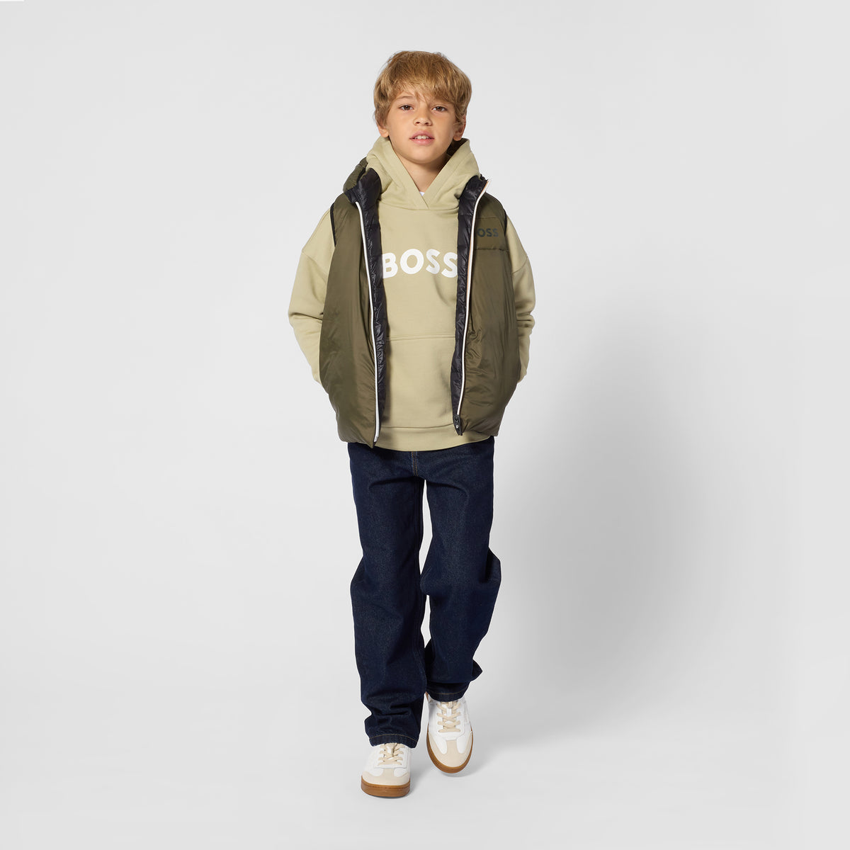 Boys Green Reversible Gilet