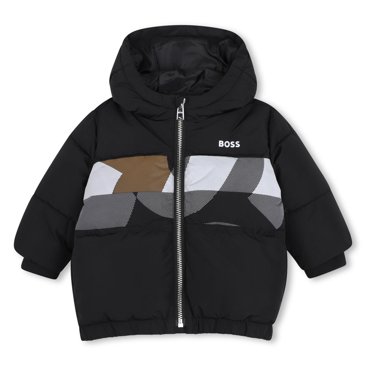 Infant Boys Black Print Puffer Jacket