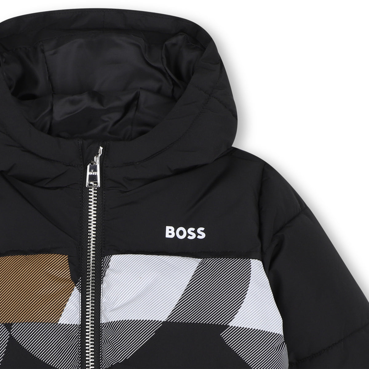 Infant Boys Black Print Puffer Jacket