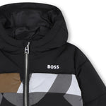 Infant Boys Black Print Puffer Jacket