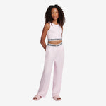 Pink Elastic Lounge Crop Vest & Wide Leg Jogger