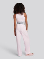 Pink Elastic Lounge Crop Vest & Wide Leg Jogger