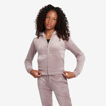 Diamonte Zip Through Hoodie- Purple Dove