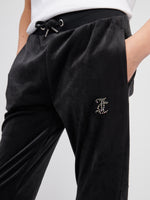 Black Diamonte Wide Leg Jogger