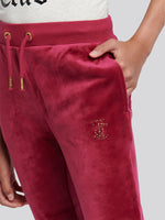 Diamonte Bootleg Jogger- Red Plum