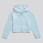 Juicy Couture Blue Cropped Diamante Zip Thru Hoodie | Casa Childrenswear