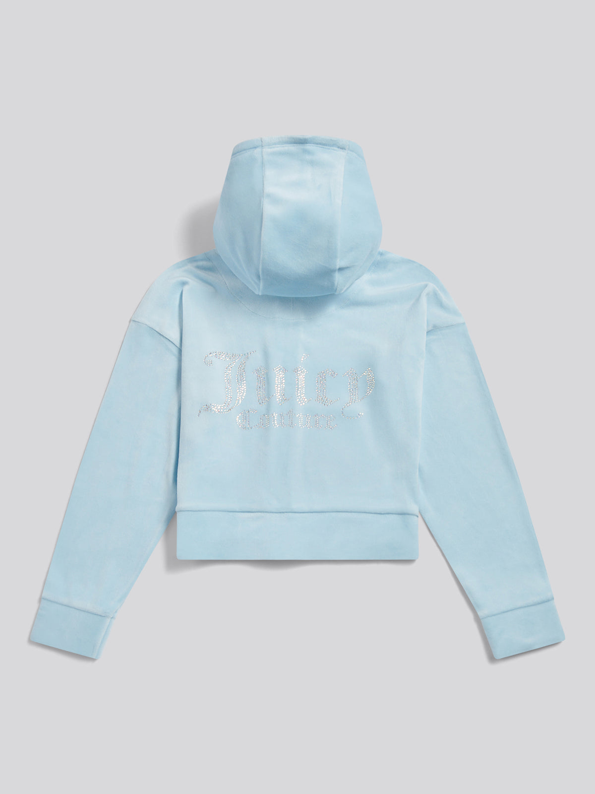 Juicy Couture Blue Cropped Diamante Zip Thru Hoodie | Casa Childrenswear