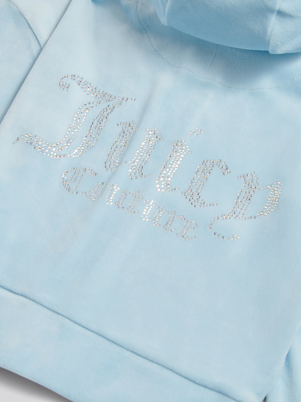 Juicy Couture Blue Cropped Diamante Zip Thru Hoodie | Casa Childrenswear