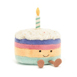Jellycat Amuseables Rainbow Birthday Cake - front view