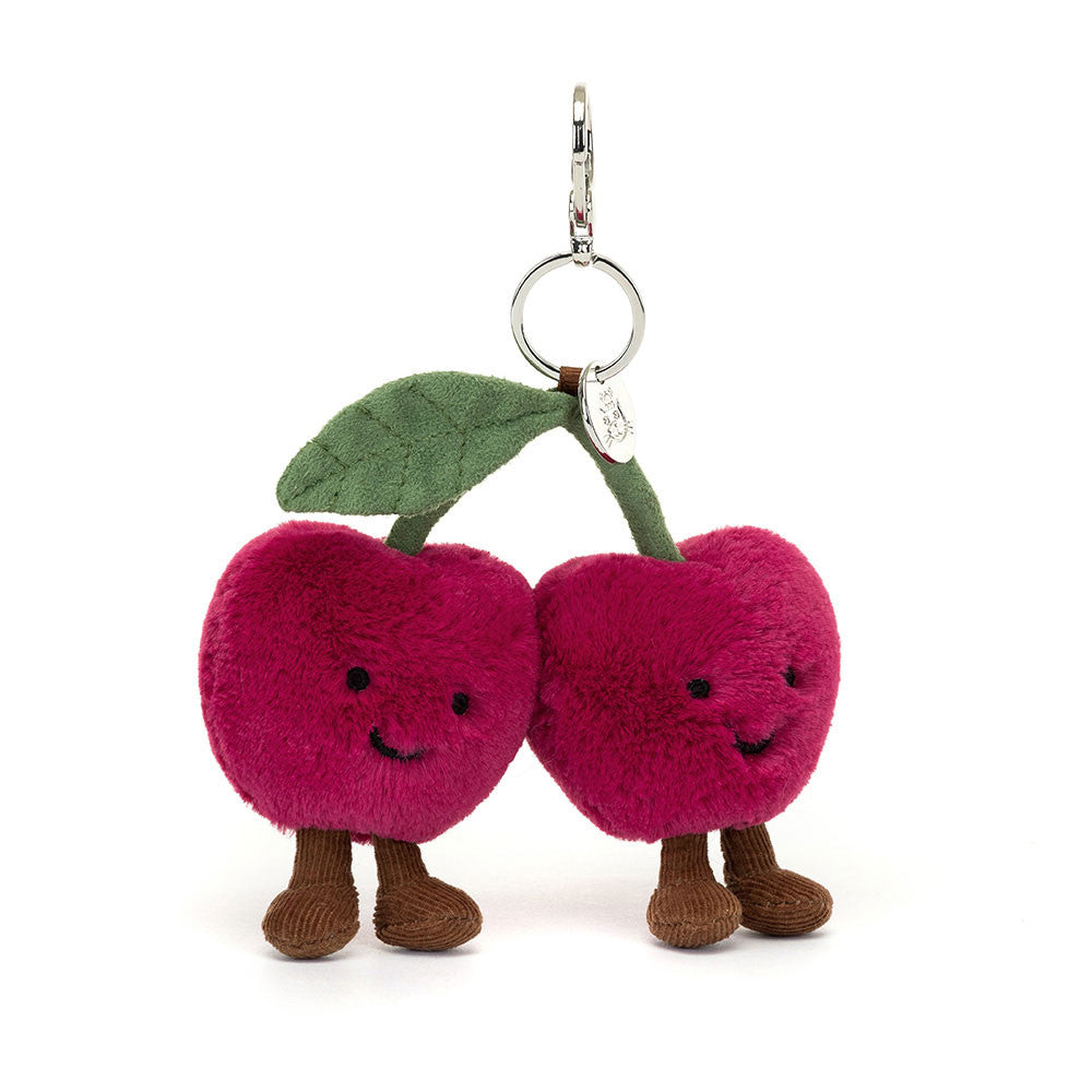 Jellycat Amuseables Cherries Bag Charm - front view