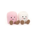 Jellycat Amuseables Pink and White Marshmallows - front view