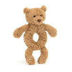 Jellycat Bartholomew Bear Ring Rattle - front view