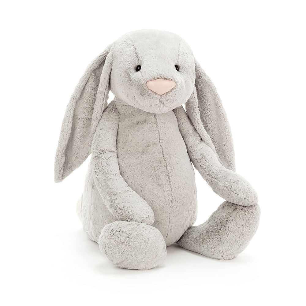 Jellycat Bashful Silver Bunny Giant (Really Really Big) - front view