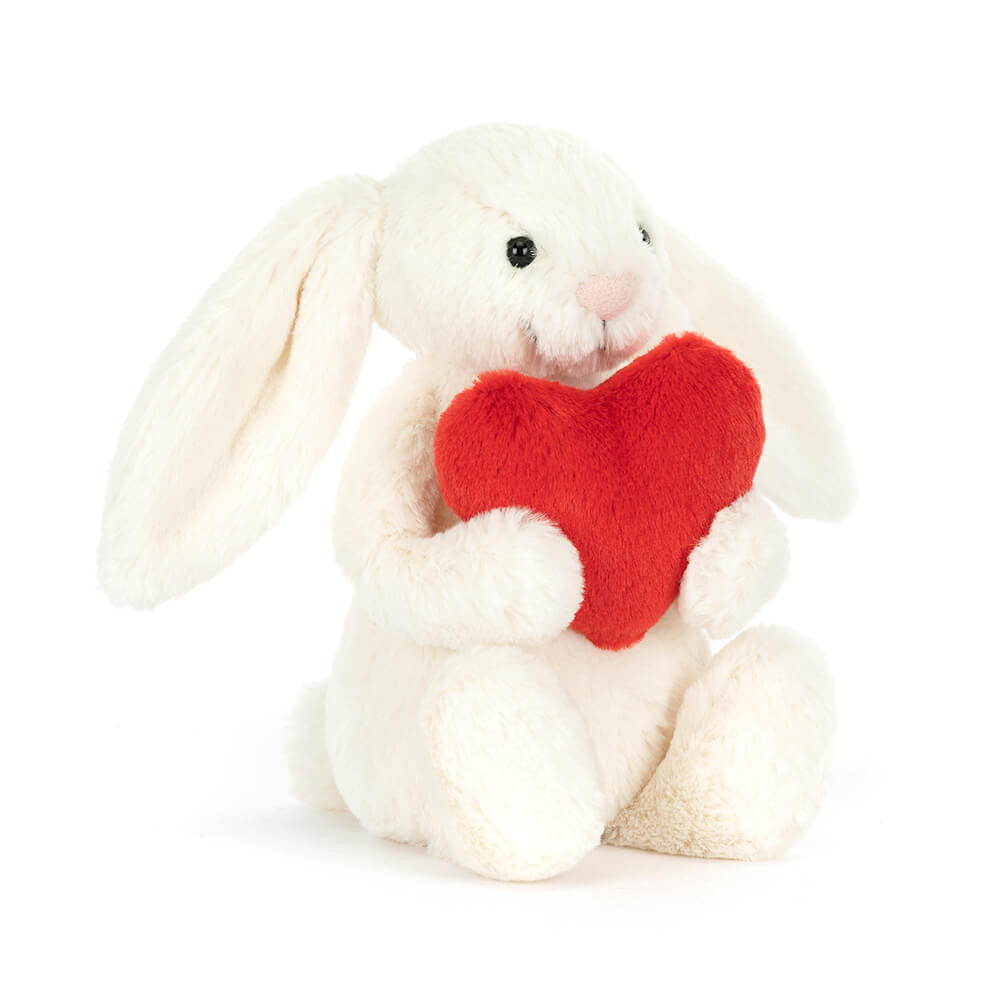 Jellycat Bashful Red Love Heart Bunny Little - front view