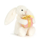 Jellycat Bashful Bunny with Present - front view