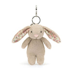 Jellycat Blossom Beige Bunny Bag Charm - front view