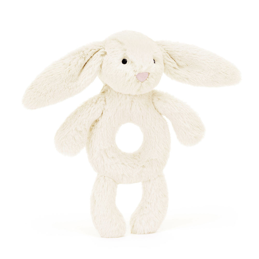 Jellycat Bashful Cream Bunny Ring Rattle - front view