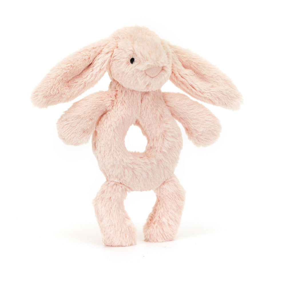 Jellycat Bashful Blush Bunny Ring Rattle - front view