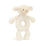 Jellycat Bashful Lamb Ring Rattle - front view