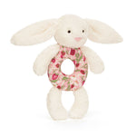 Jellycat Blossom Cream Bunny 'Berry' Ring Rattle - front view
