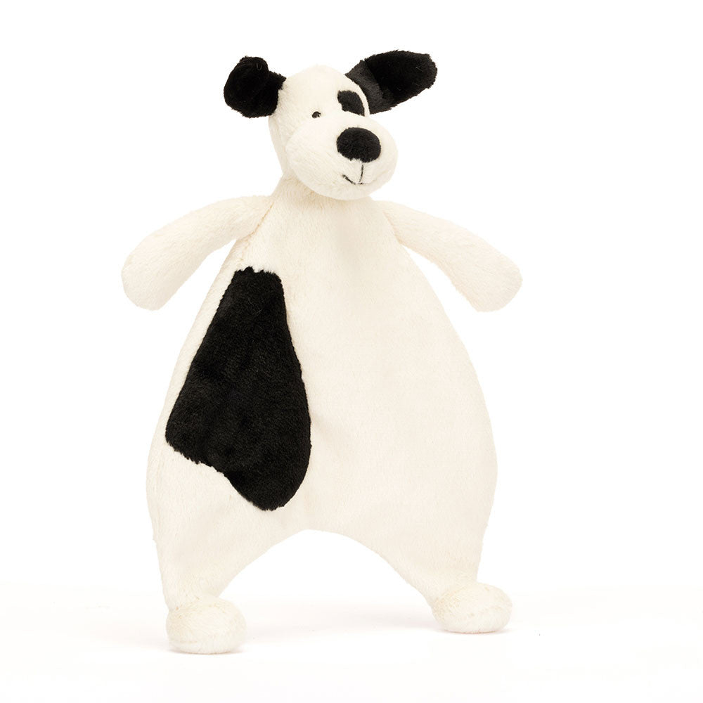 Jellycat Bashful Black & Cream Puppy Comforter - front view