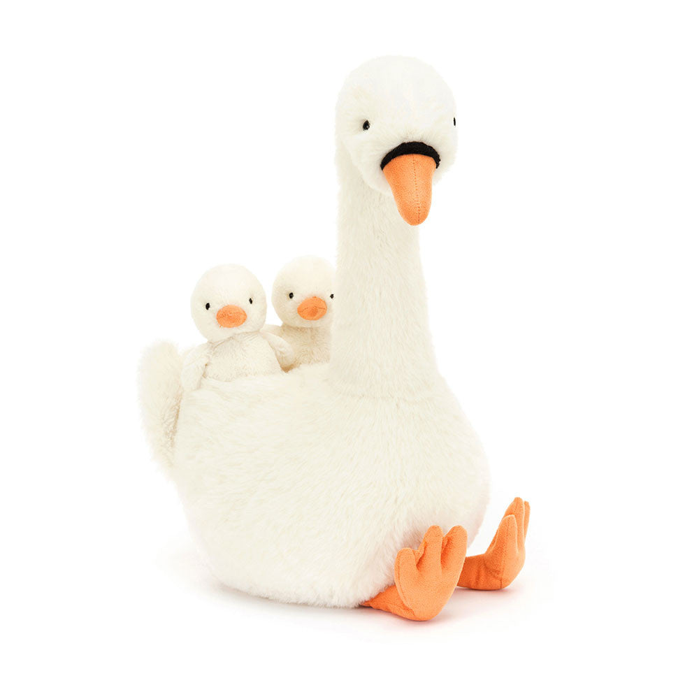 Jellycat Featherful Swan - front view