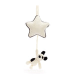 Jellycat Bashful Black & Cream Puppy Musical Pull - front view