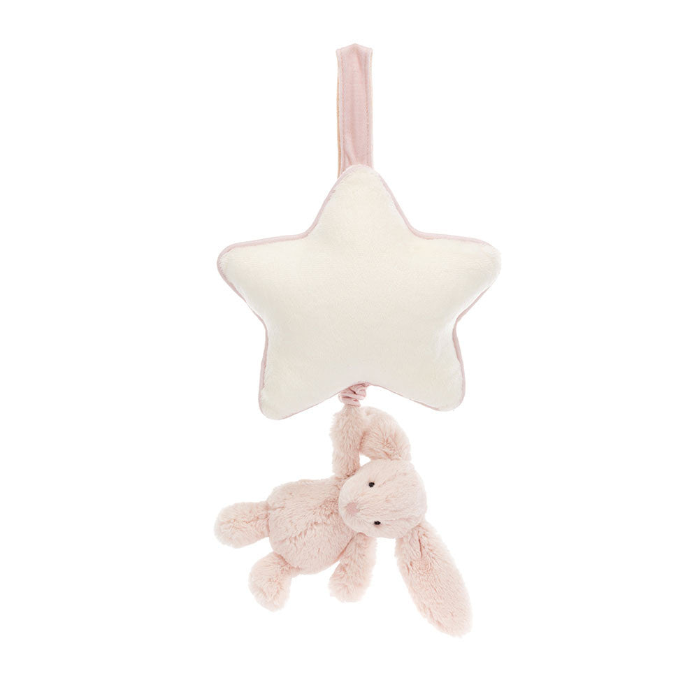 Jellycat Bashful Blush Bunny Musical Pull - front view