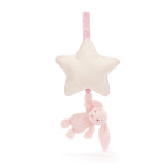 Jellycat Bashful Pink Bunny Musical Pull - front view