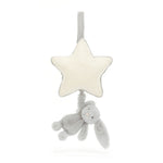 Jellycat Bashful Silver Bunny Musical Pull - front view