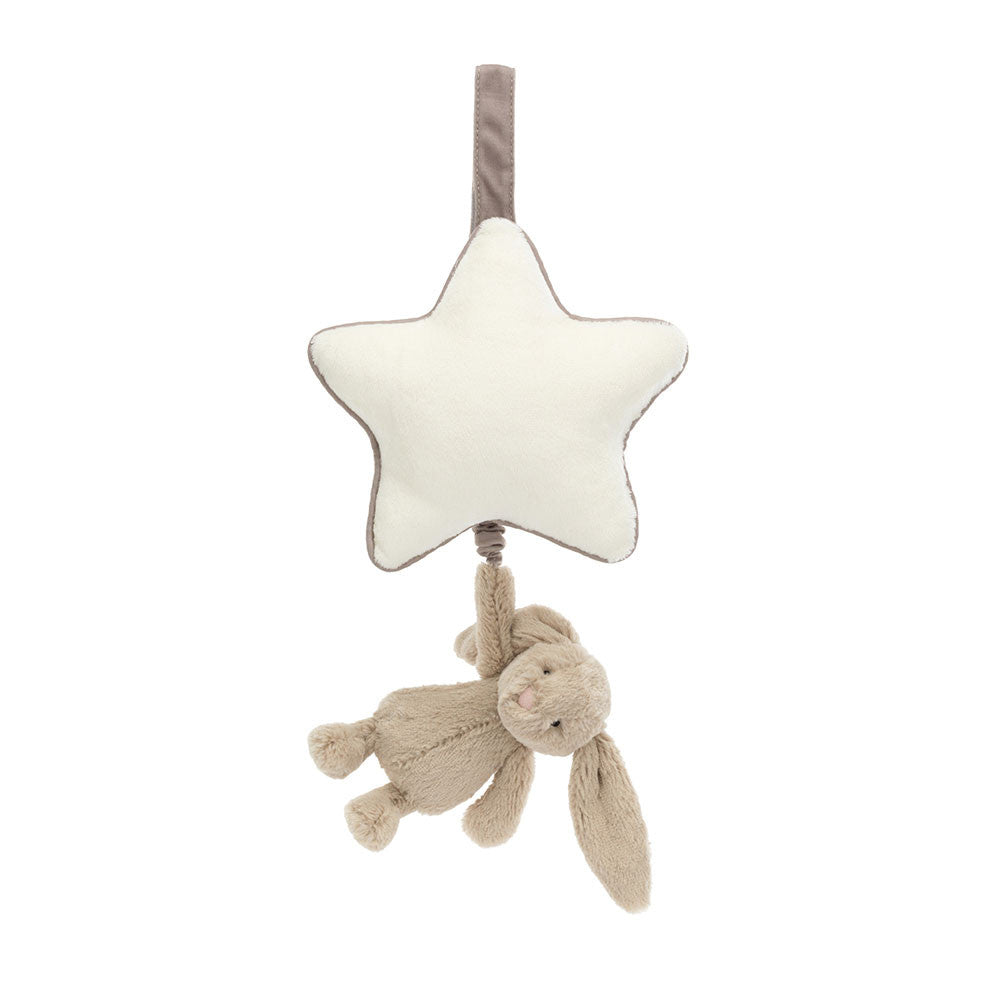Jellycat Bashful Beige Bunny Musical Pull - front view