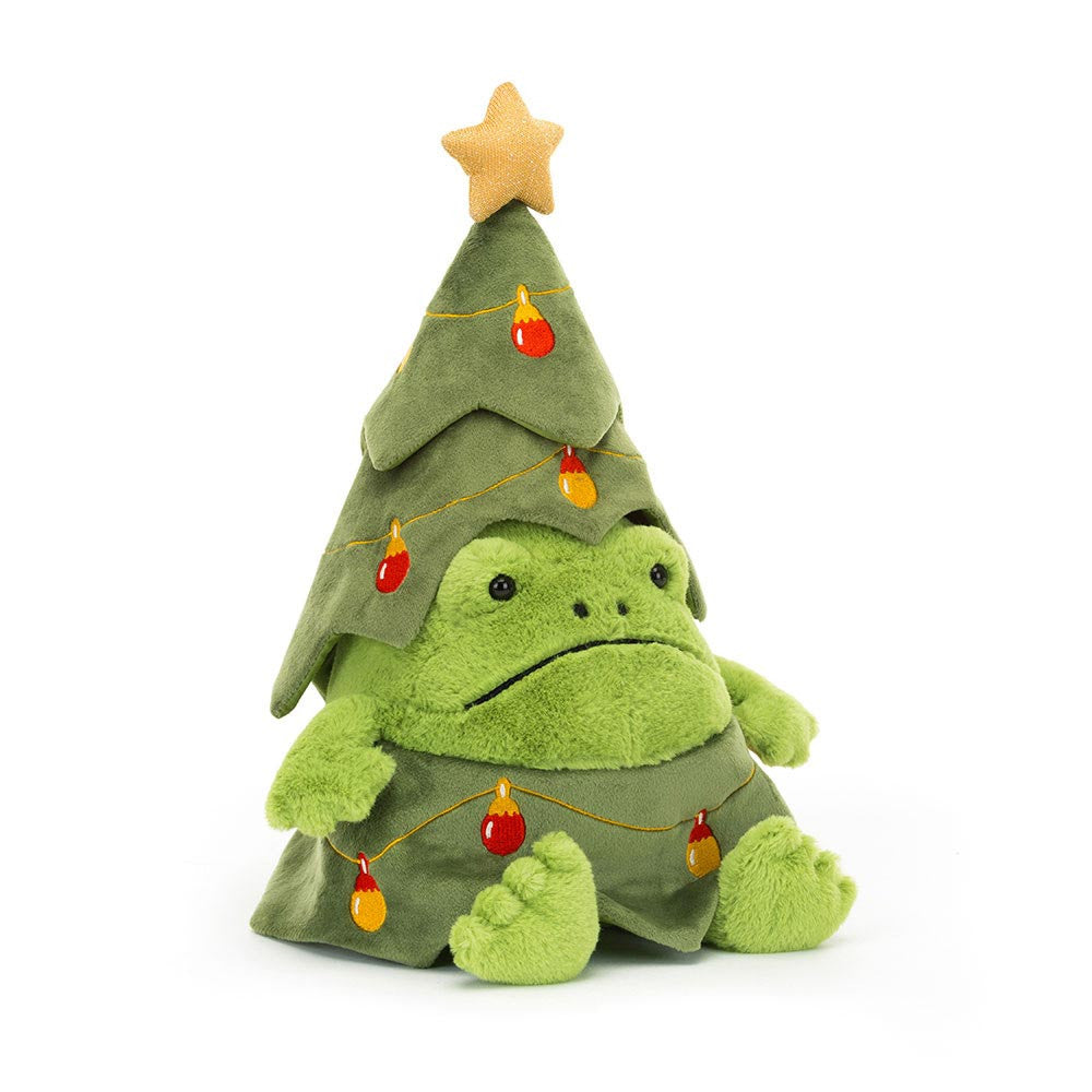 Jellycat Christmas Tree Ricky Rain Frog - front view