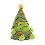 Jellycat Christmas Tree Ricky Rain Frog - front view