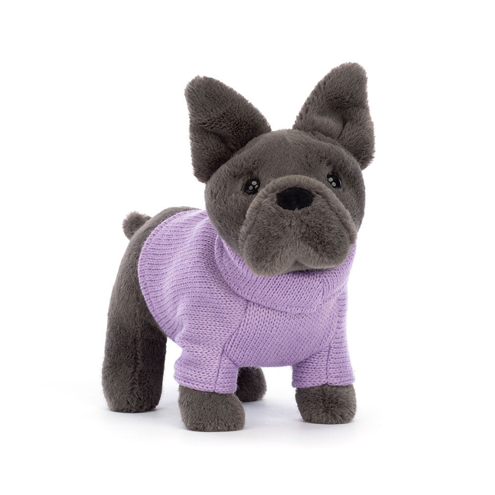 Jellycat Sweater French Bulldog Purple - front view
