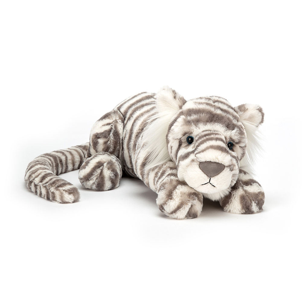 Jellycat Sacha Snow Tiger Little - front view