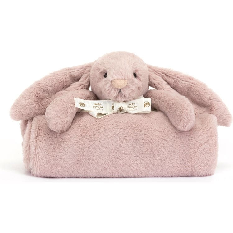 Jellycat Bashful Luxe Bunny Rosa Blankie - front view