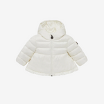 White puffer jacket on a white background