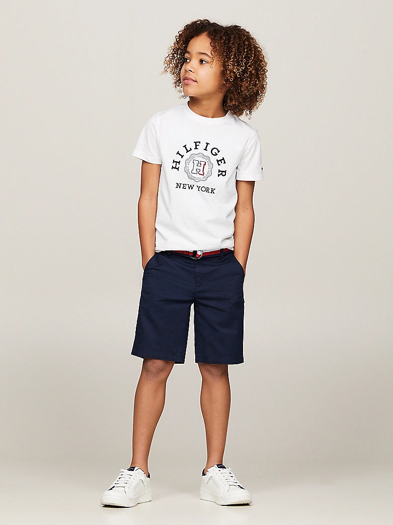Woven Desert Sky Belted Shorts