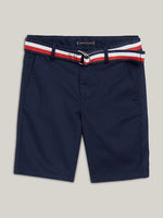 Woven Desert Sky Belted Shorts