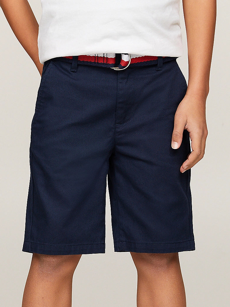 Woven Desert Sky Belted Shorts