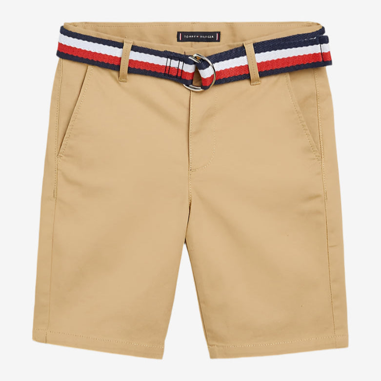 Tommy Hilfiger Woven Khaki Belted Shorts | Casa Childrenswear