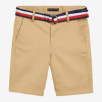 Tommy Hilfiger Woven Khaki Belted Shorts | Casa Childrenswear