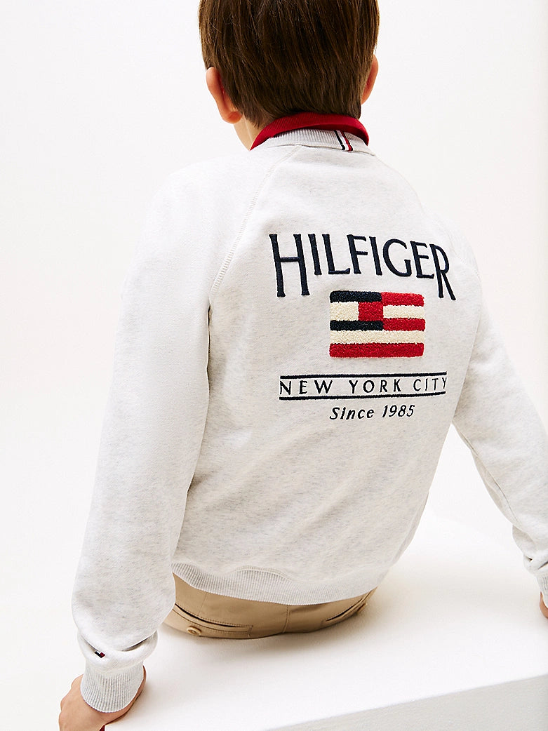Logo Flag Relaxed Crew Sweatshirt