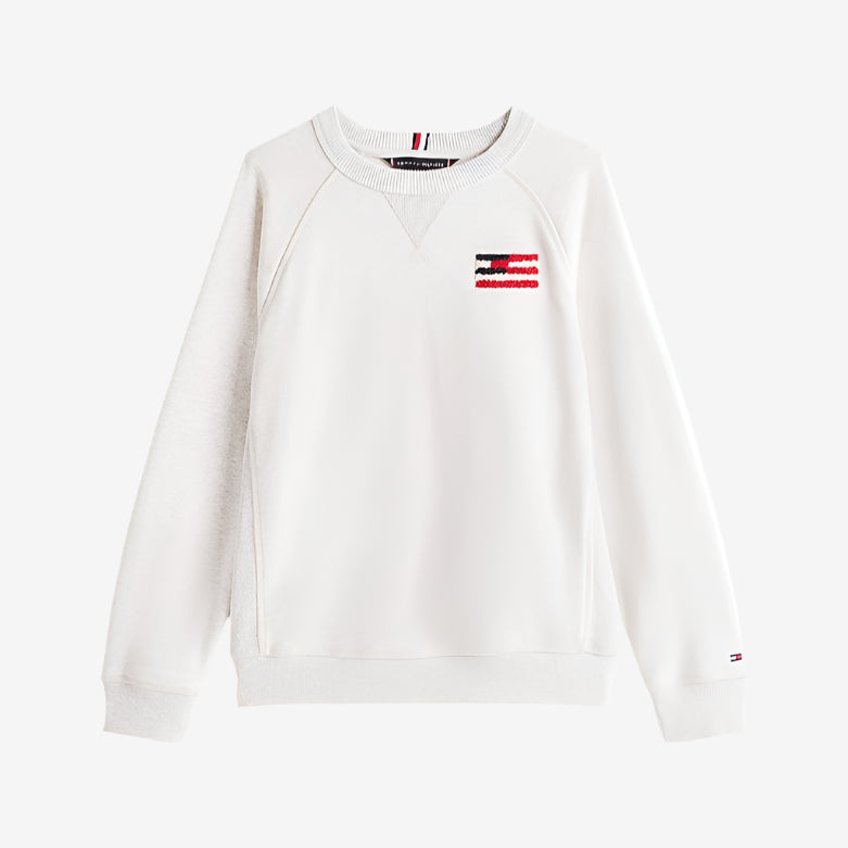 Logo Flag Relaxed Crew Sweatshirt