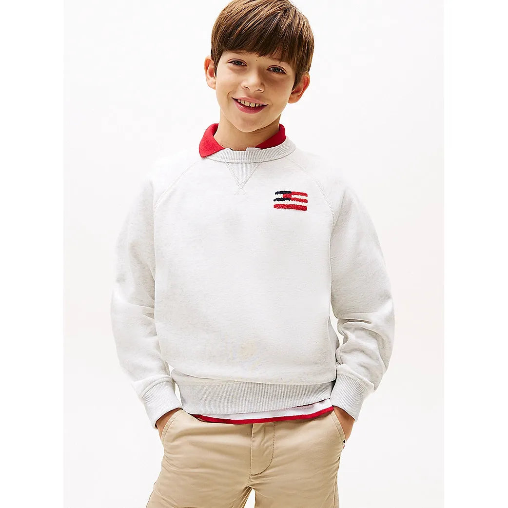 Logo Flag Relaxed Crew Sweatshirt