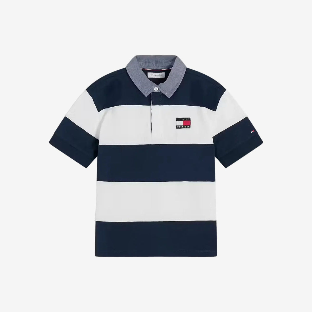 Boys Blue Striped Polo