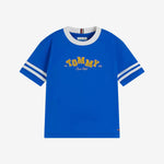 Tommy Hilfiger Baby Boys Blue T-Shirt & Jogger Set - t-shirt front view