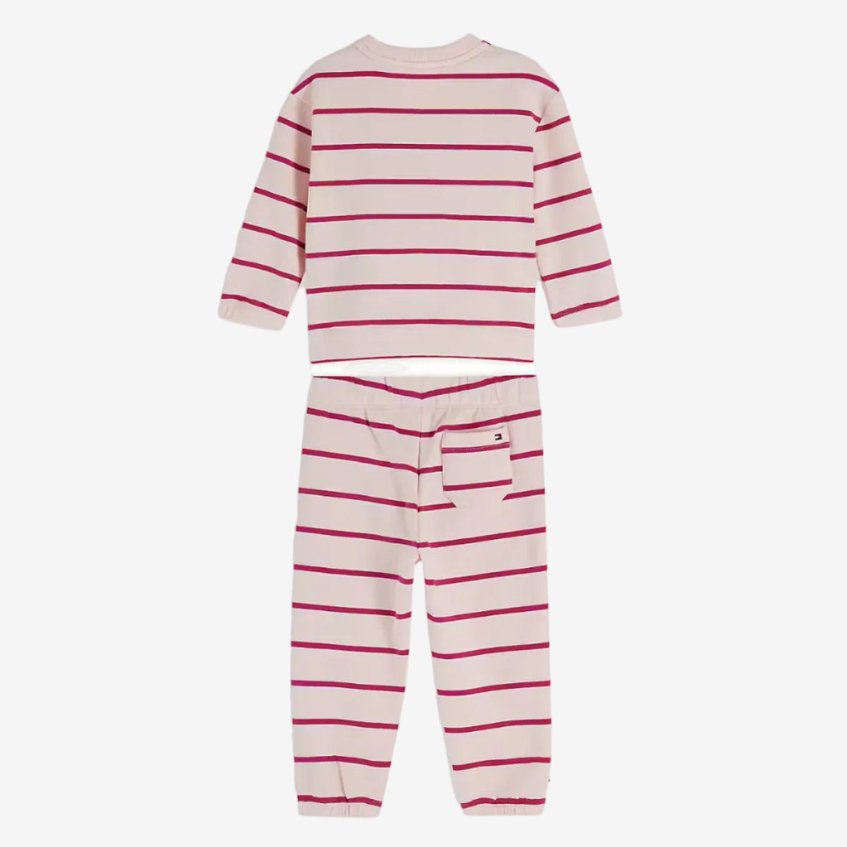 Tommy Hilfiger Baby Girls Pink Striped Tracksuit Set - jacket front view